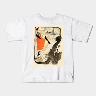 JANE AVRIL JARDIN OF PARIS 1897 by Henri Toulouse Lautrec French Theater Ad Kids T-Shirt